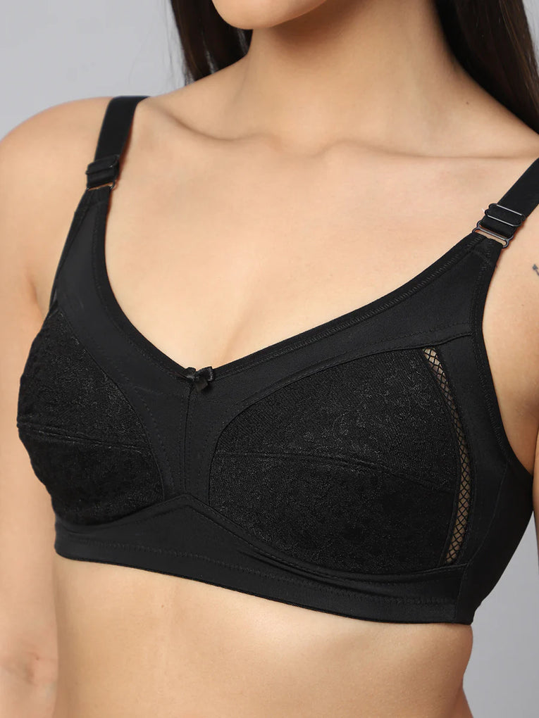 BlueNixie online Full coverage Minimizer Bra Combo set of 2 Black - Skin Color