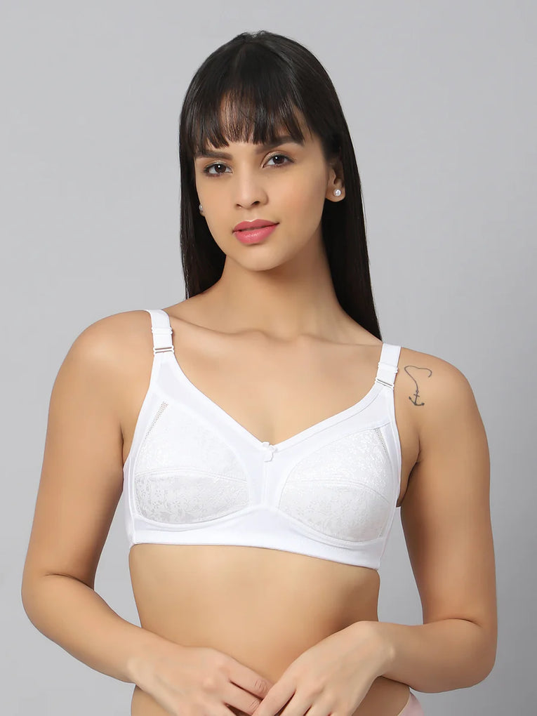 BlueNixie online Full coverage Minimizer Bra Combo set of 2 White- Skin Color