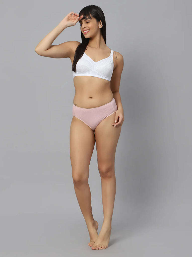 BlueNixie online Full coverage Minimizer Bra Combo set of 2 White- Skin Color