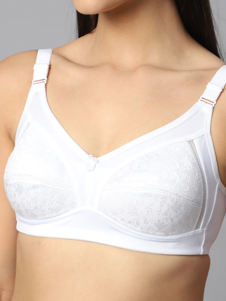 BlueNixie online Full coverage Minimizer Bra Combo set of 2 White- Skin Color