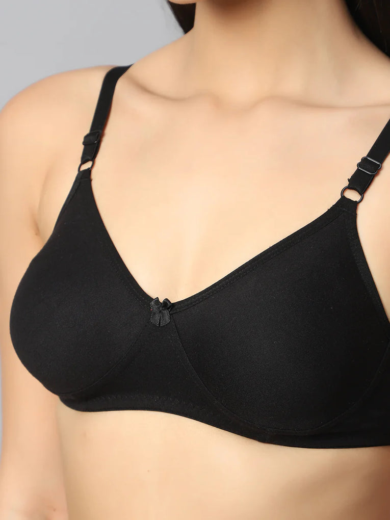 BlueNixie Best T-Shirt Bra Online BN1802 Bra Combo set of 2 Black - Skin Color