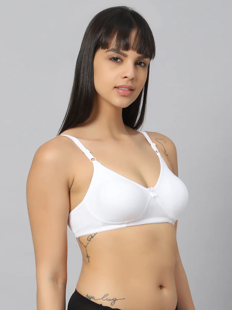 BlueNixie Best T-Shirt Bra Online BN1802 Bra Combo set of 2 White - Skin Color