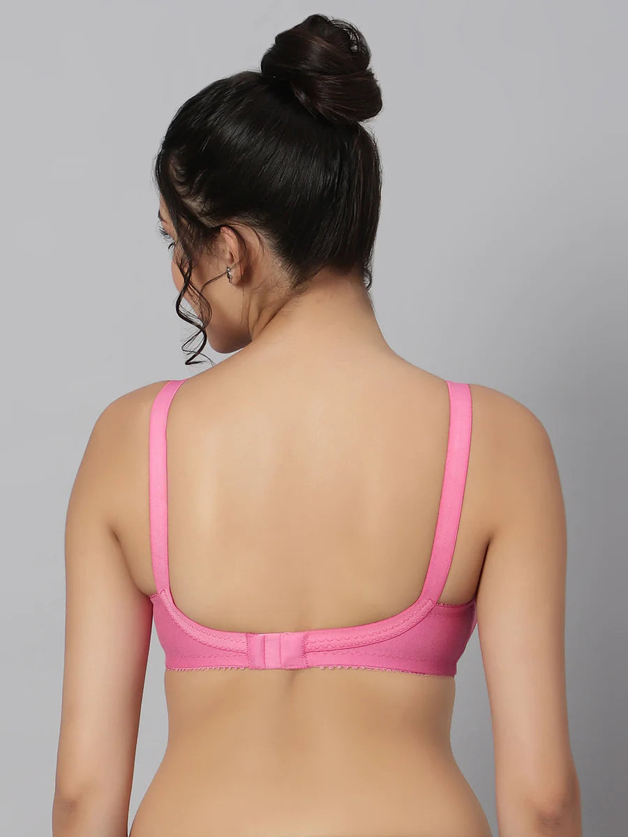 BlueNixie BN0210 T-Shirt Bra Combo set of 2 Black & Fuchsia Colors