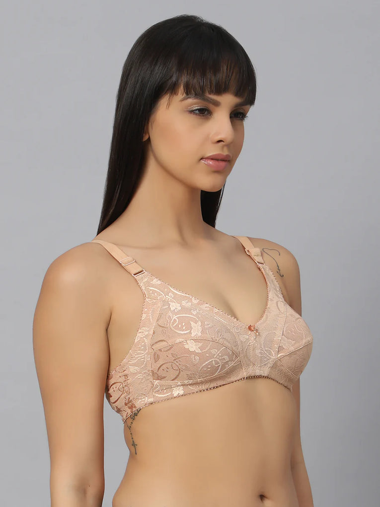 Bluenixie BNF356_2 Pc Combo Full Coverage Bra Black-Skin