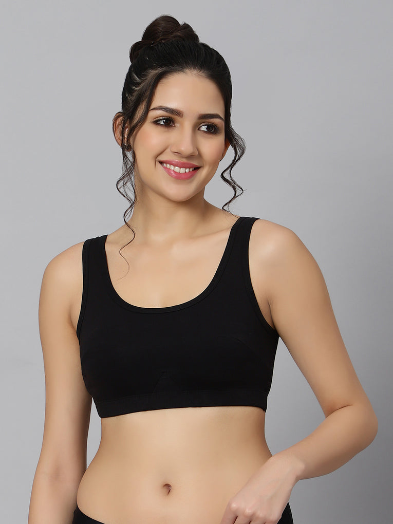 Bluenixie BN3014-Sproty Slip On Medium Impact Sports Bra# Lounge Bra