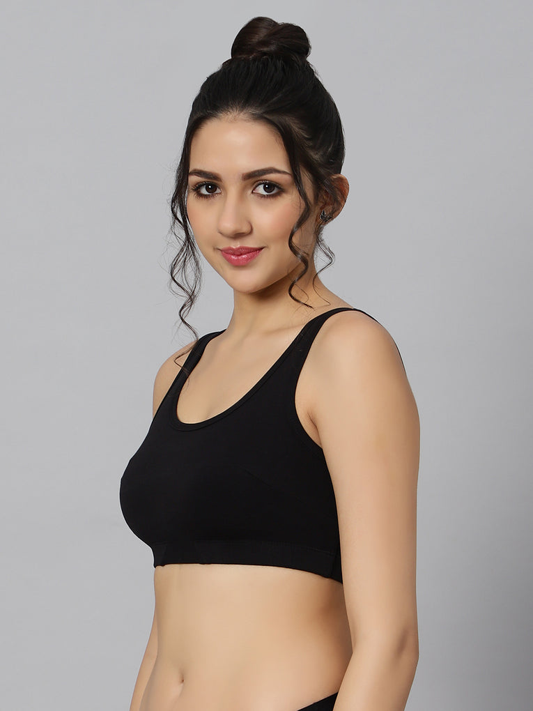 Bluenixie BN3014-Sproty Slip On Medium Impact Sports Bra# Lounge Bra