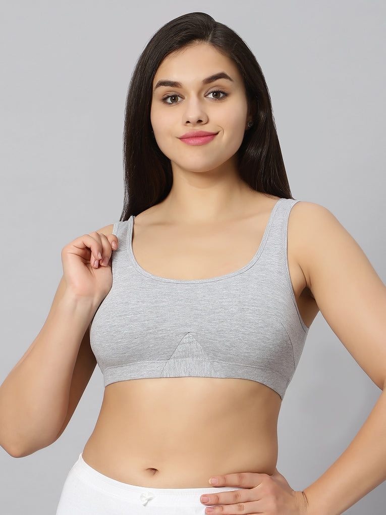 Bluenixie BN3014-Sproty Slip On Medium Impact Sports Bra# Lounge Bra