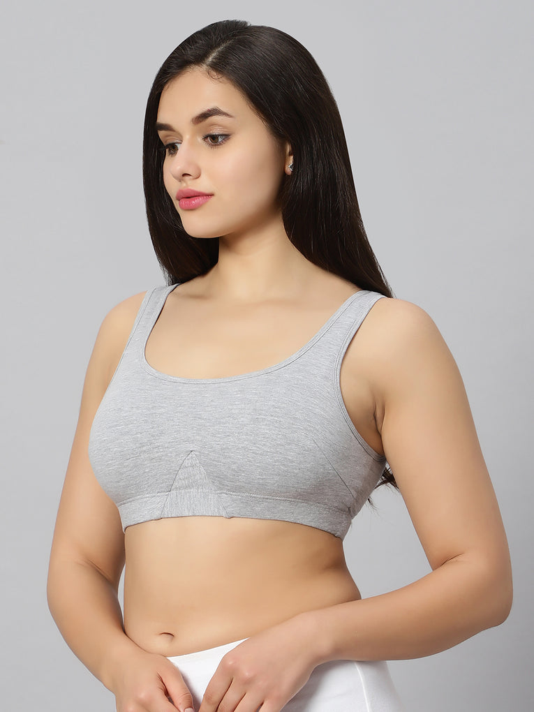 Bluenixie BN3014-Sproty Slip On Medium Impact Sports Bra# Lounge Bra
