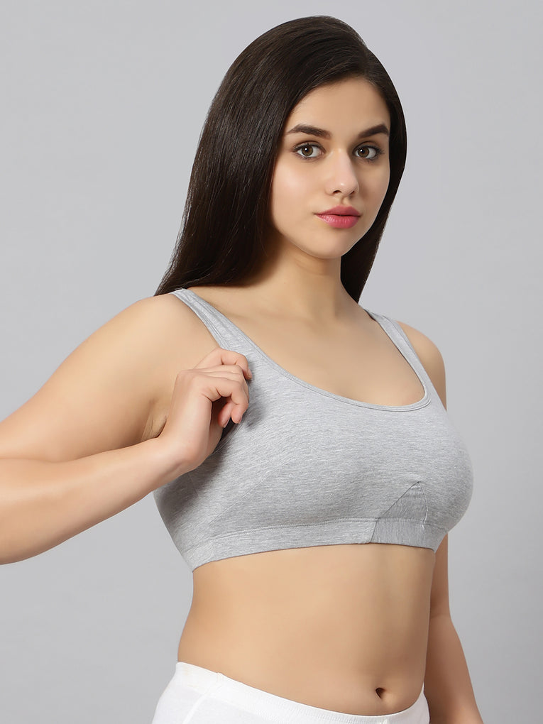 Bluenixie BN3014-Sproty Slip On Medium Impact Sports Bra# Lounge Bra