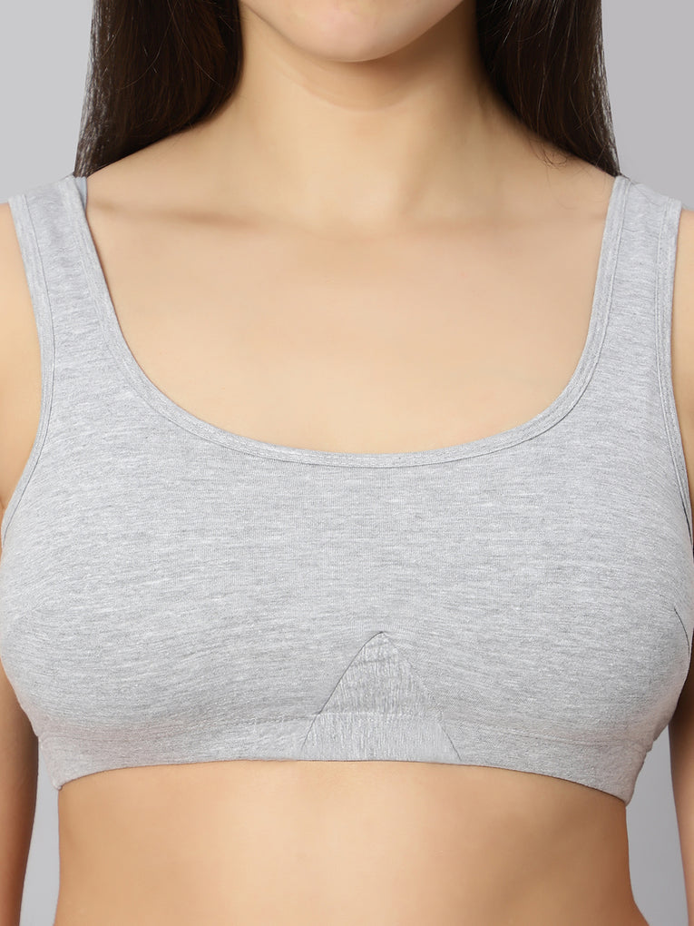 Bluenixie BN3014-Sproty Slip On Medium Impact Sports Bra# Lounge Bra