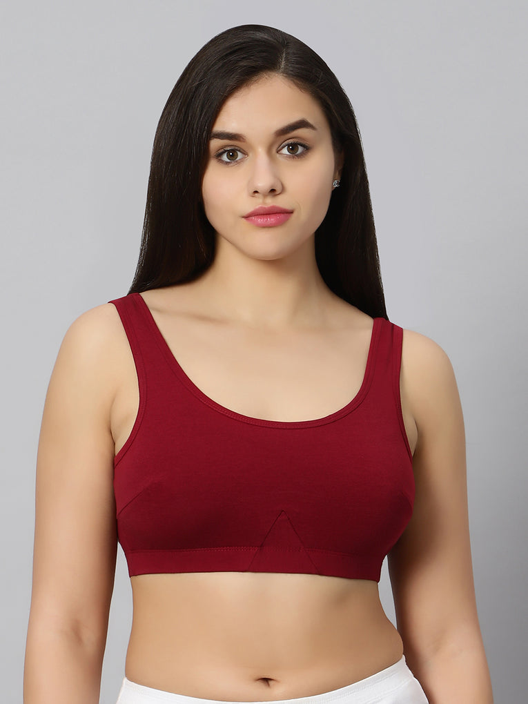 Bluenixie BN3014-Sproty Slip On Medium Impact Sports Bra# Lounge Bra