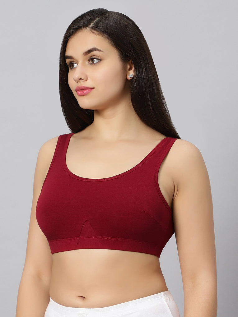 Bluenixie BN3014-Sproty Slip On Medium Impact Sports Bra# Lounge Bra