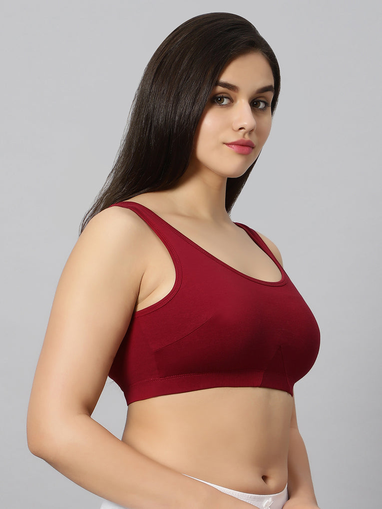 Bluenixie BN3014-Sproty Slip On Medium Impact Sports Bra# Lounge Bra