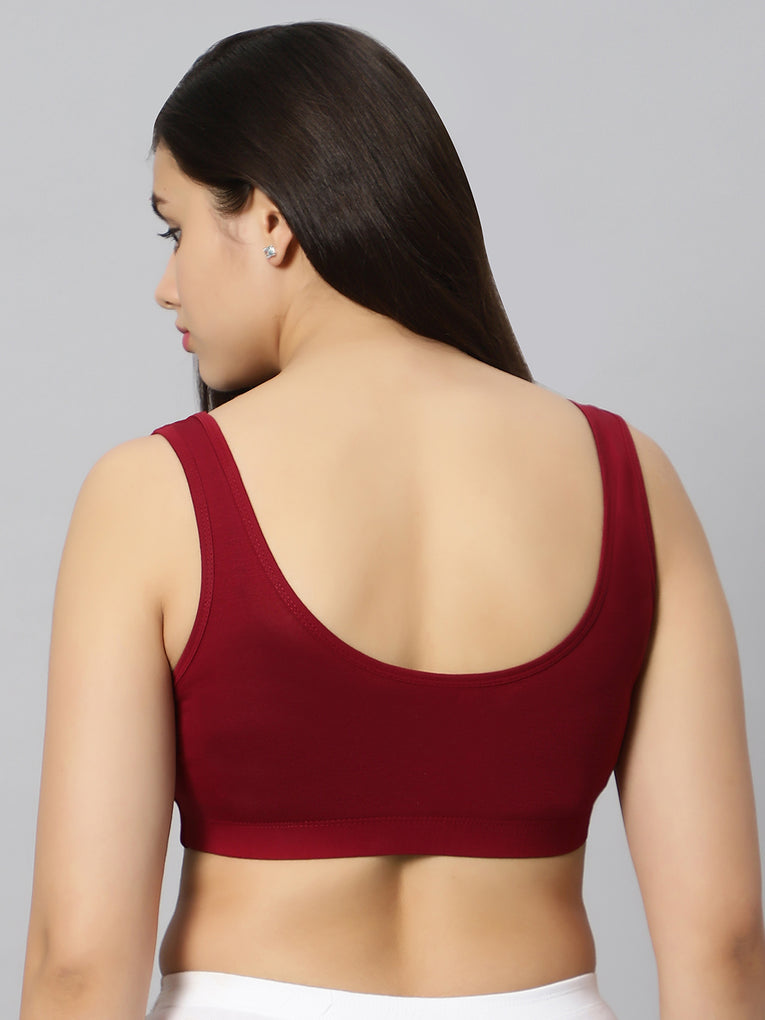 Bluenixie BN3014-Sproty Slip On Medium Impact Sports Bra# Lounge Bra