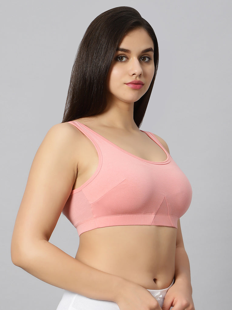 Bluenixie BN3014-Sproty Slip On Medium Impact Sports Bra# Lounge Bra