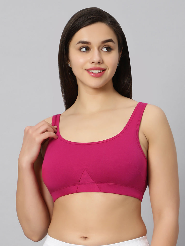 Bluenixie BN3014-Sproty Slip On Medium Impact Sports Bra# Lounge Bra