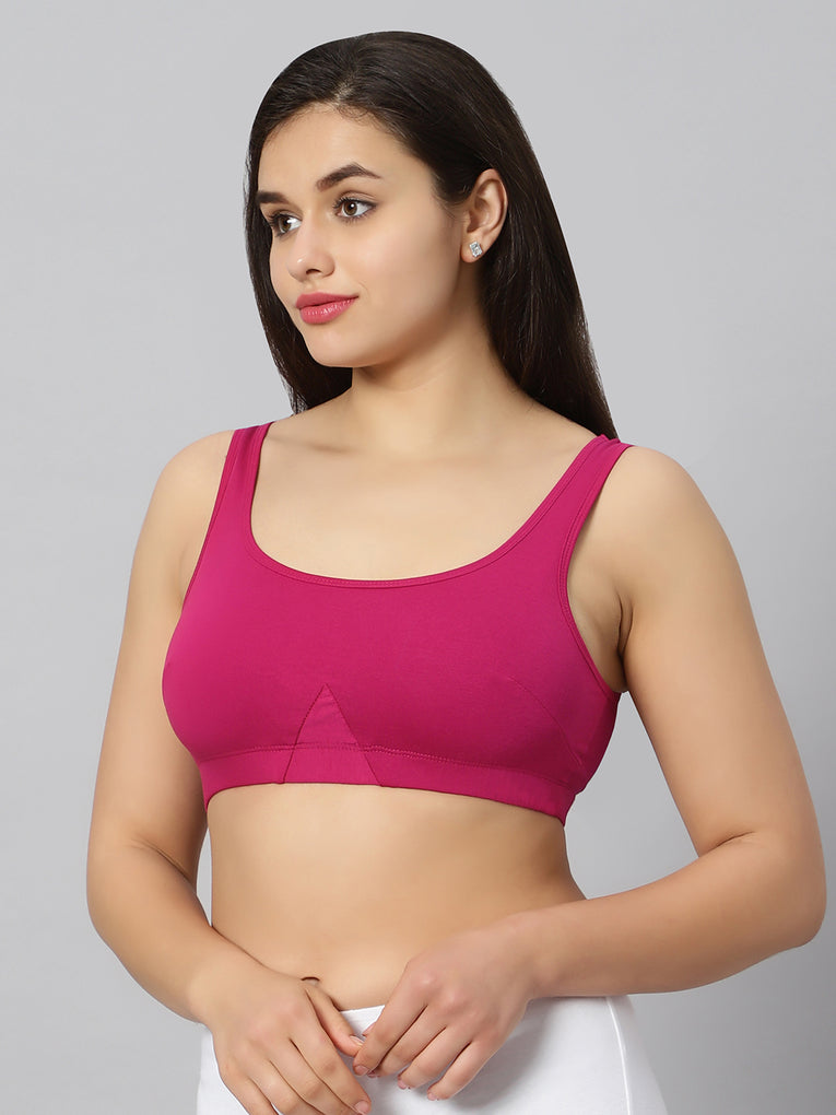 Bluenixie BN3014-Sproty Slip On Medium Impact Sports Bra# Lounge Bra