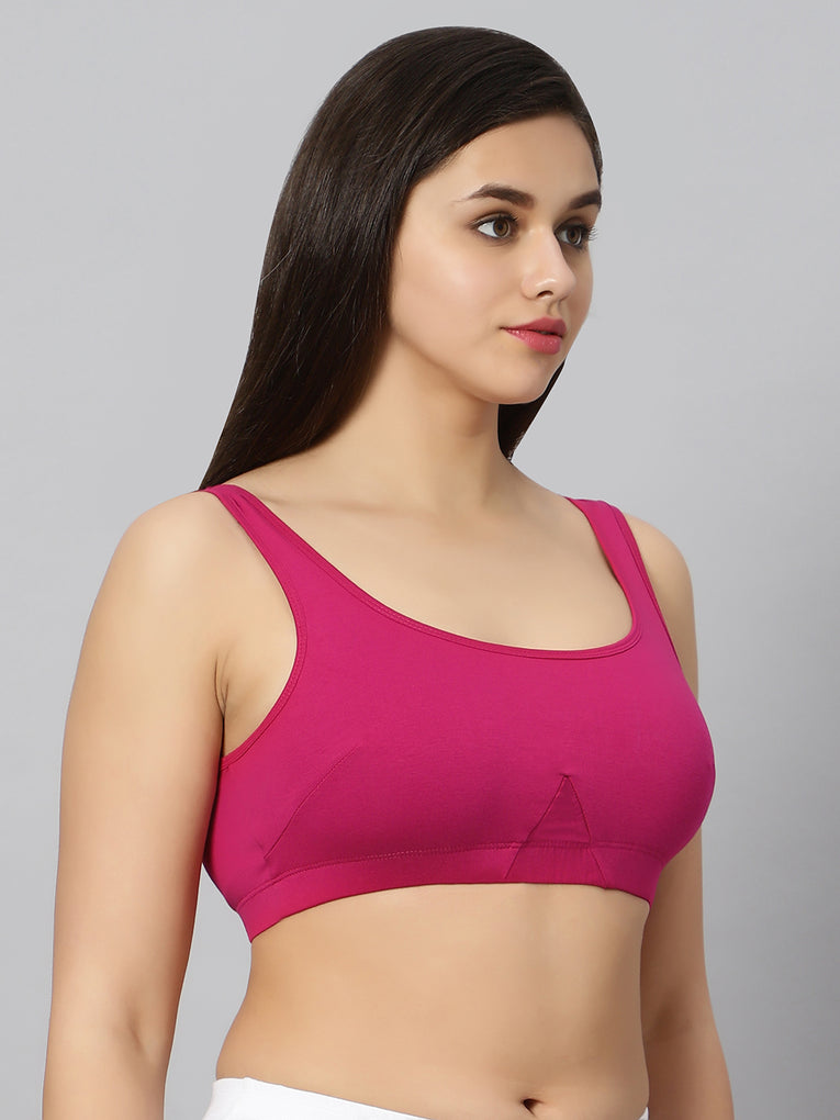 Bluenixie BN3014-Sproty Slip On Medium Impact Sports Bra# Lounge Bra