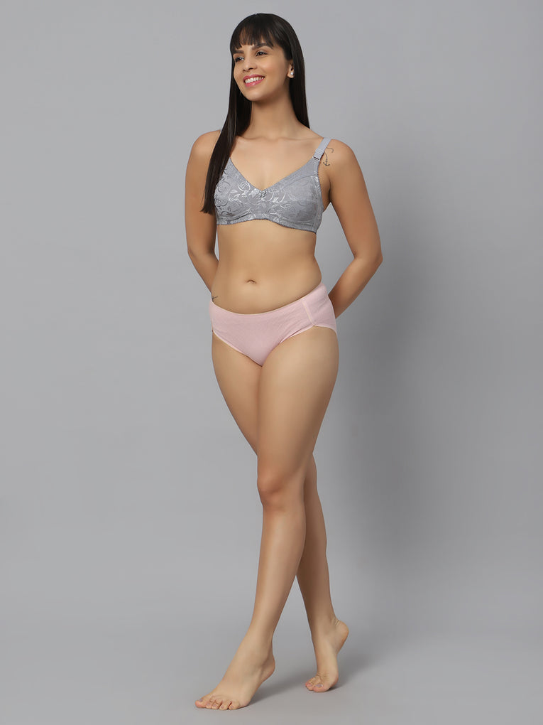 Bluenixie Grey color Butterfly Print net Full Coverage Bra