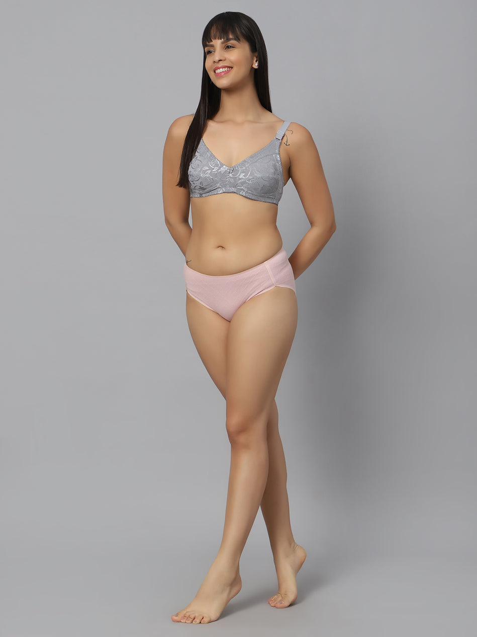 Bluenixie Grey color Butterfly Print net Full Coverage Bra