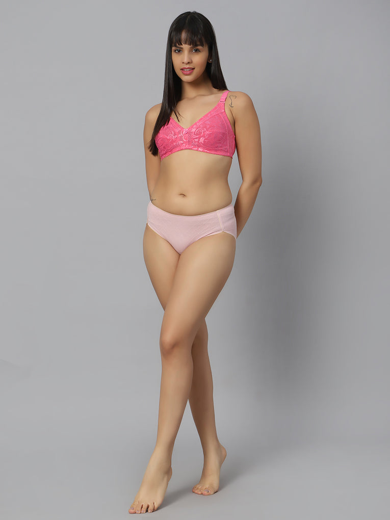 Bluenixie Light Pink color Butterfly Print net Full Coverage Bra