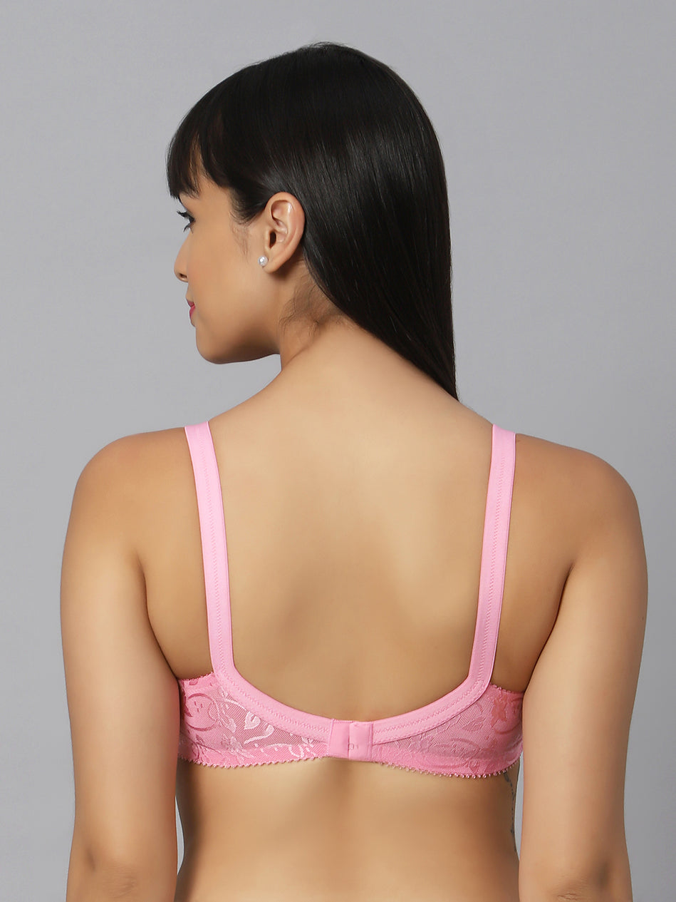 Bluenixie Pink color Butterfly print Luxuria Full Coverage Bra