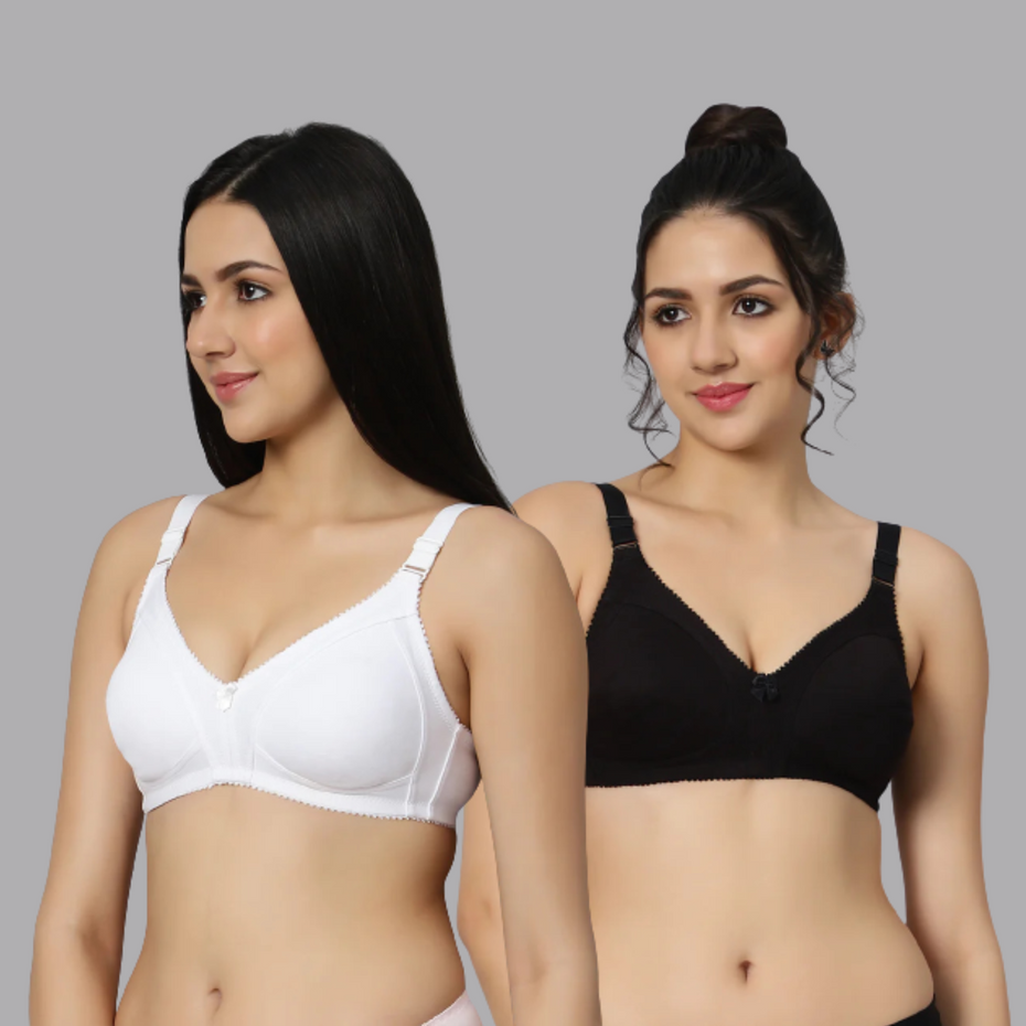 BlueNixie BN0210 T-Shirt Bra Combo set of 2 Black & White Colors