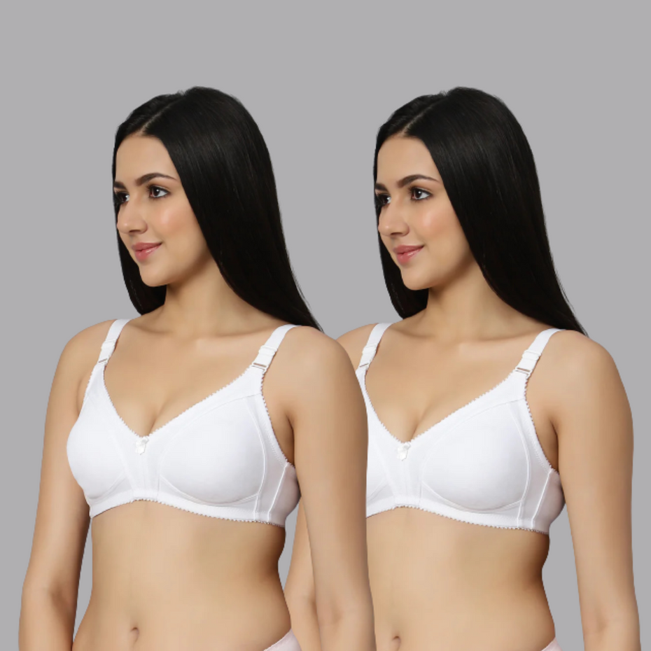 BlueNixie BN0210 T-Shirt Bra Combo set of 2 White Colors