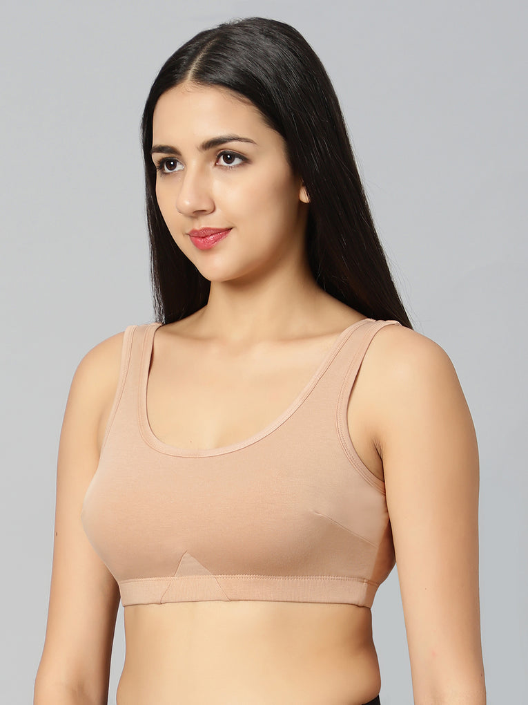 Bluenixie BN3014-Sproty Slip On Medium Impact Sports Bra# Lounge Bra