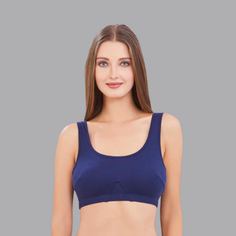 BlueNixie online Slip On Medium Impact Sports Bra Combo set of 2 Black & Blue Color-