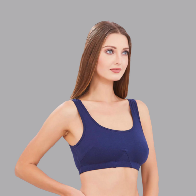 BlueNixie online Slip On Medium Impact Sports Bra Combo set of 2 Black & Blue Color-
