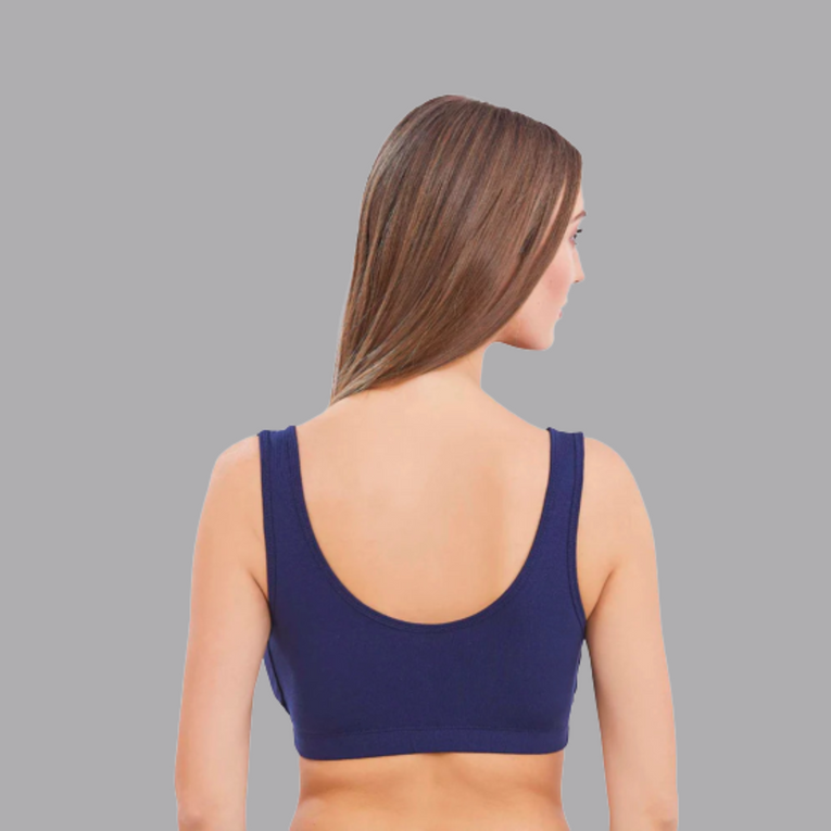 BlueNixie online Slip On Medium Impact Sports Bra Combo set of 2 Black & Blue Color-