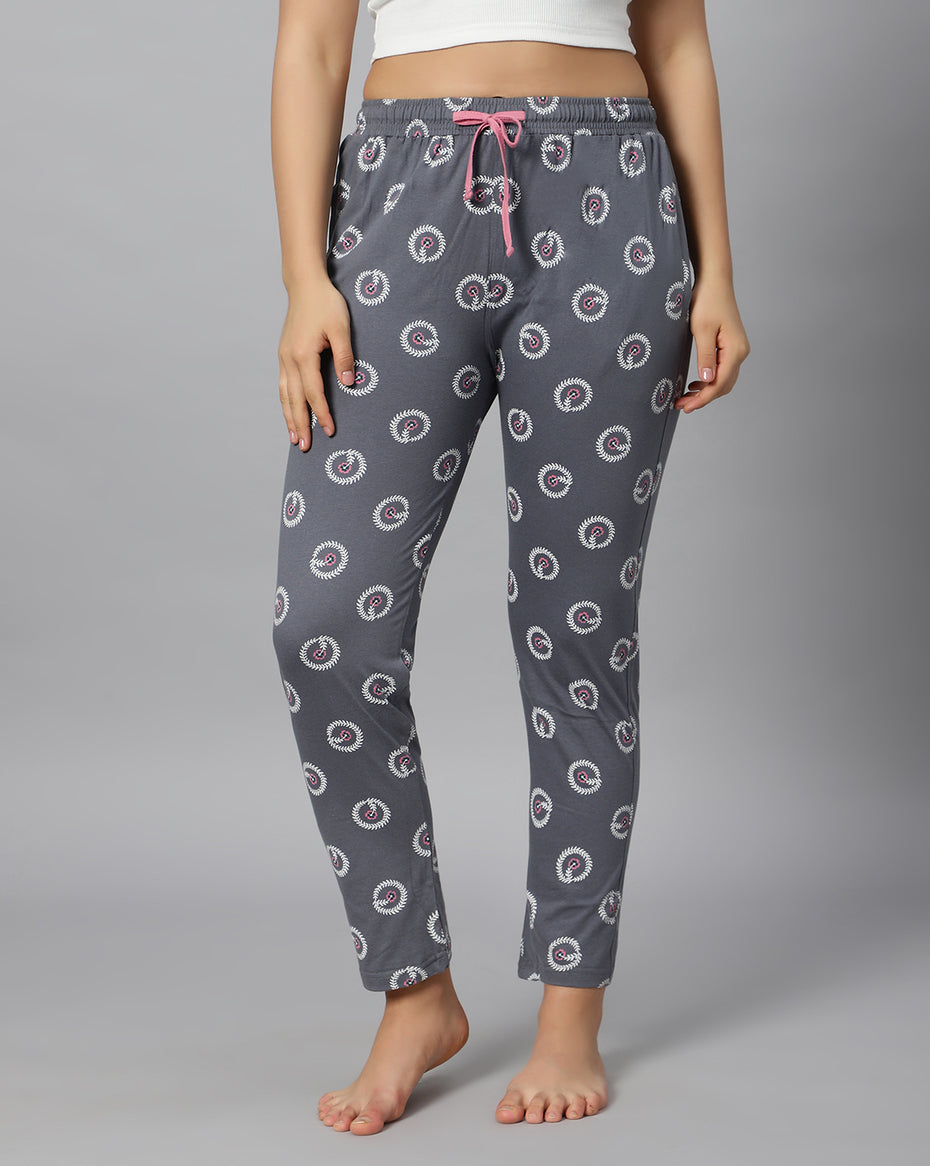 Hosiery Cotton Printed Pyjamas with both side zipper pocket - Bluenixie