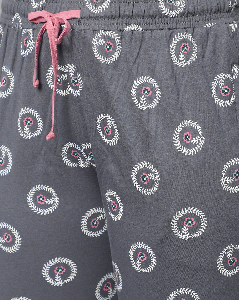 Hosiery Cotton Printed Pyjamas with both side zipper pocket - Bluenixie