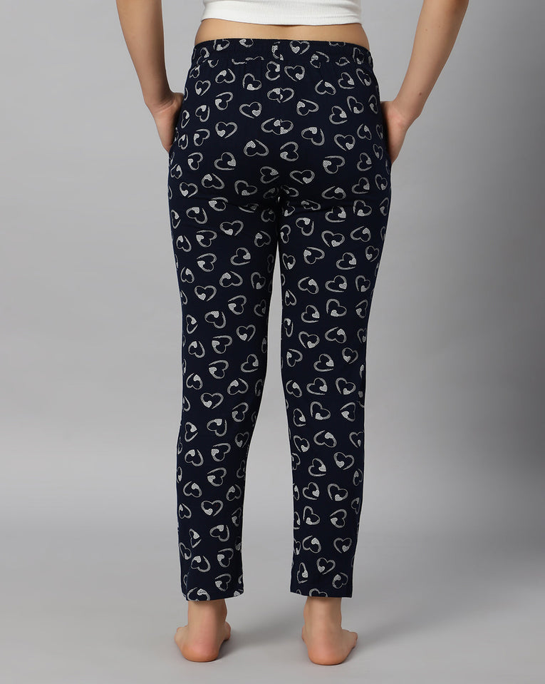 Hosiery Cotton Printed Pyjamas with both side zipper pocket - Bluenixie