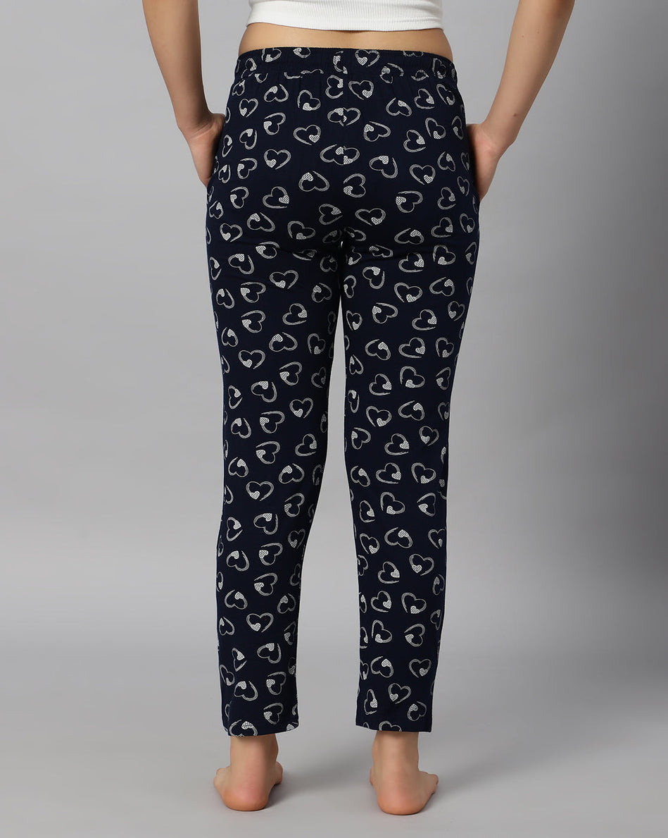Hosiery Cotton Printed Pyjamas with both side zipper pocket - Bluenixie