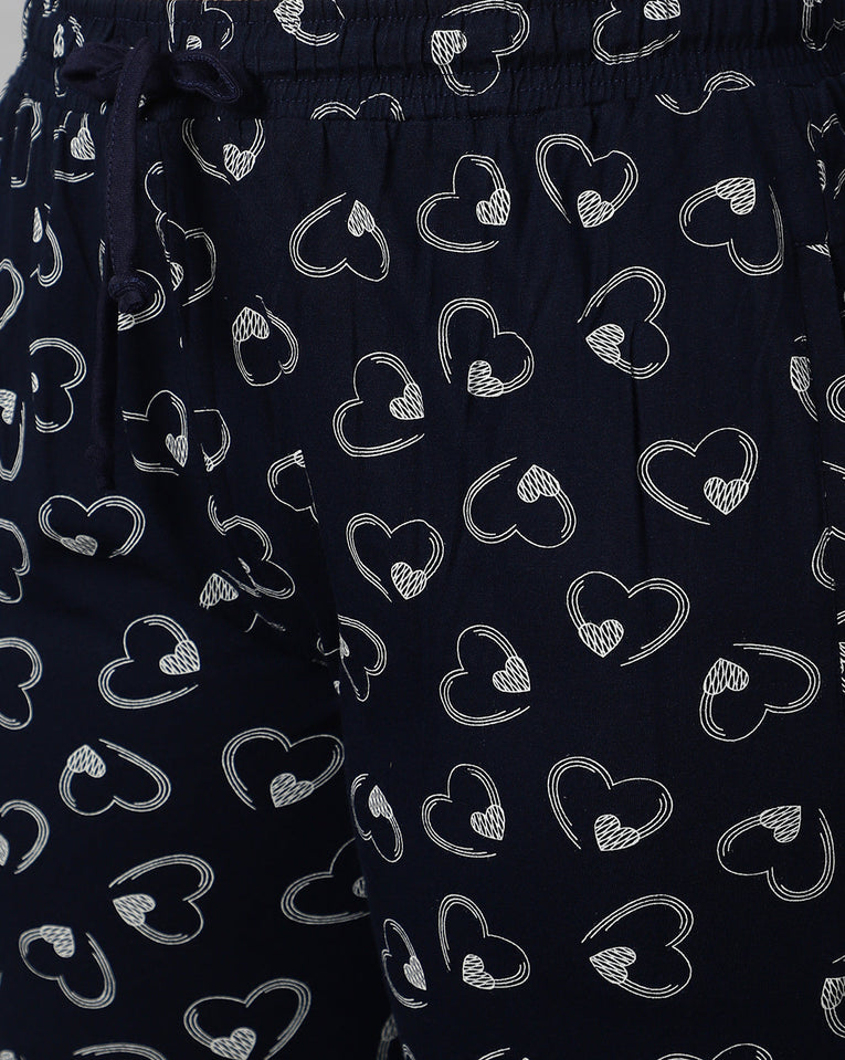 Hosiery Cotton Printed Pyjamas with both side zipper pocket - Bluenixie