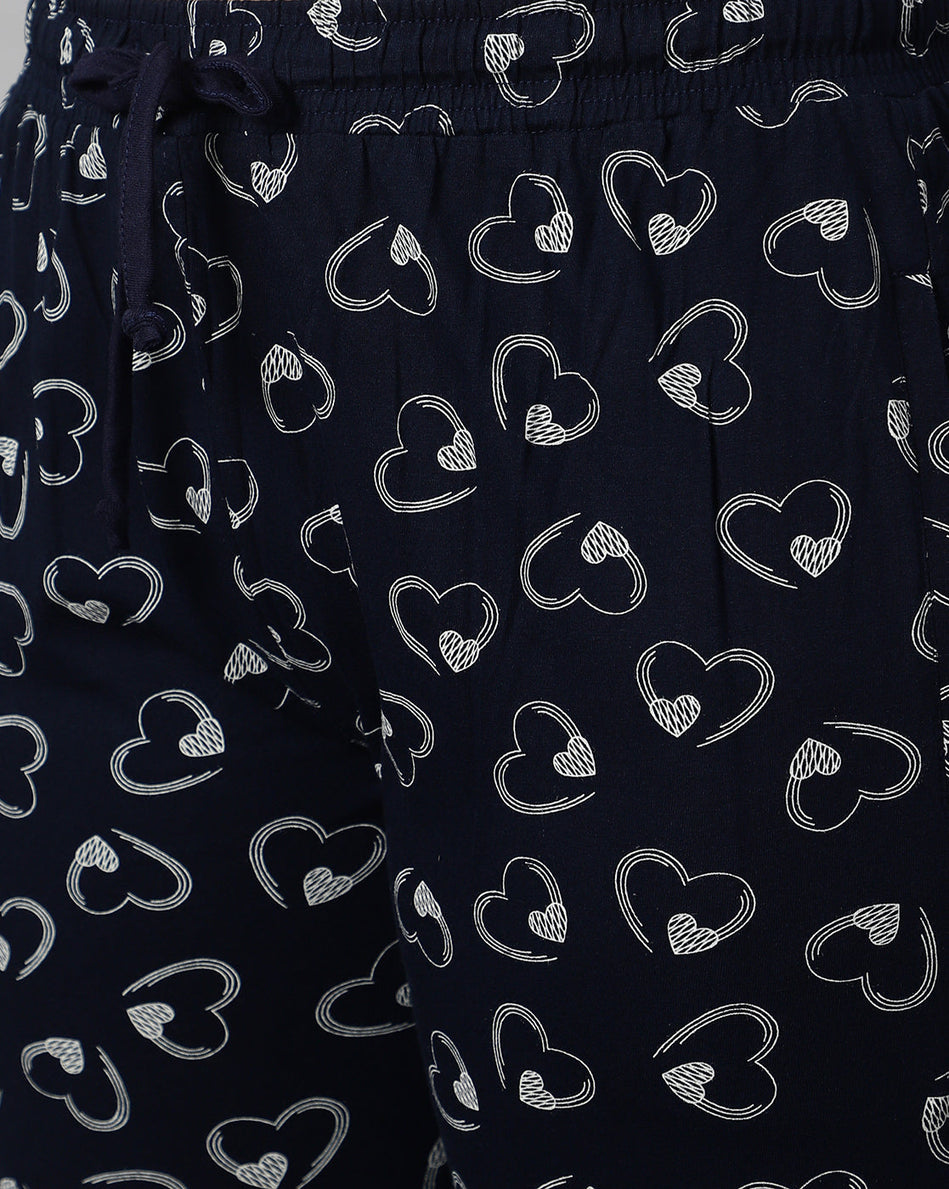 Hosiery Cotton Printed Pyjamas with both side zipper pocket - Bluenixie