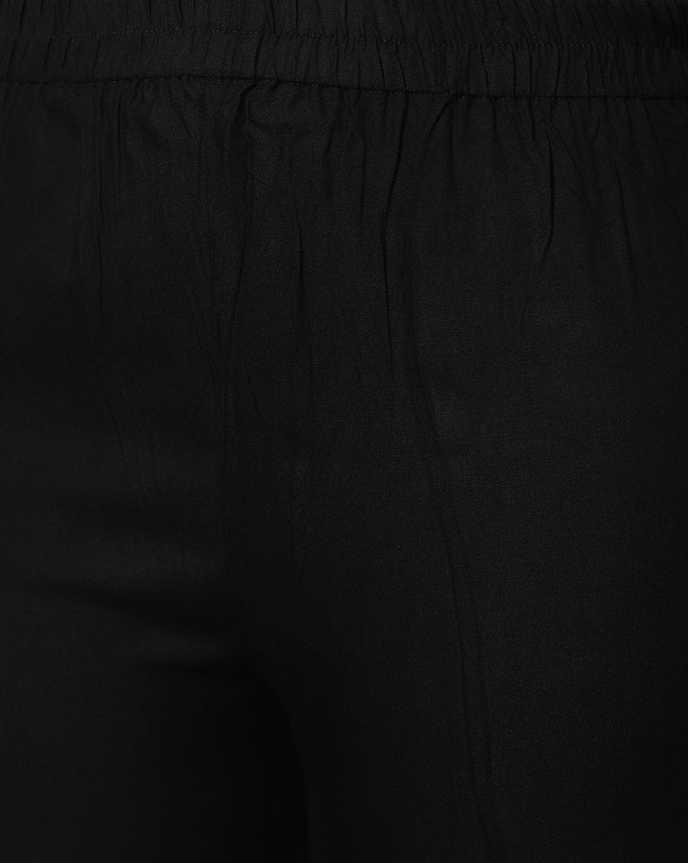 Bluenixie Black color Rayon Fabric Palazzos
