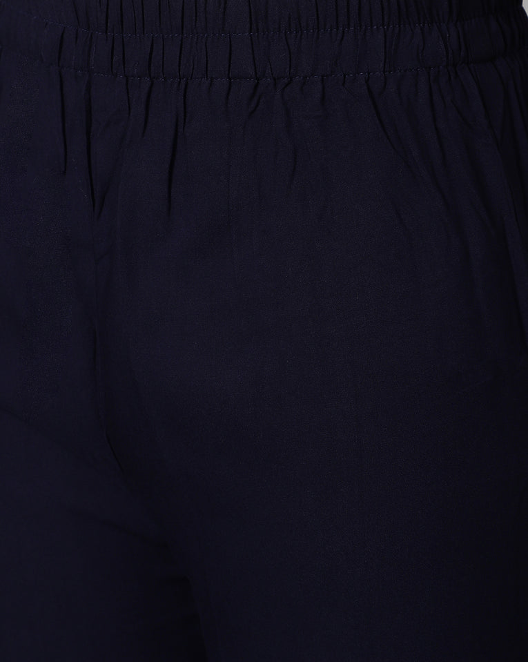 Bluenixie Navy Blue color Rayon Fabric Palazzos