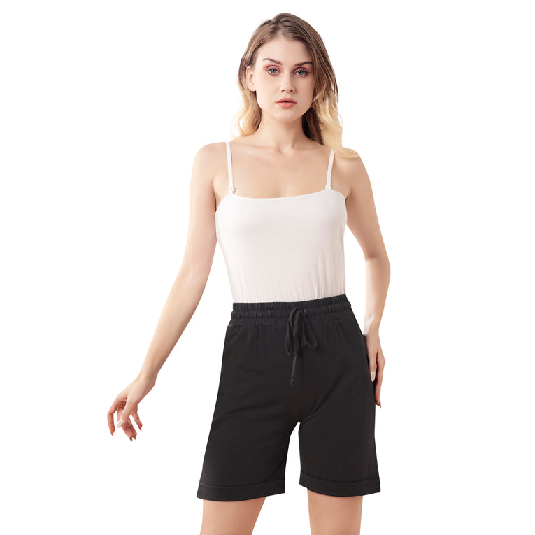 Bluenixie Grey Color Cotton Lounge Shorts for Girl