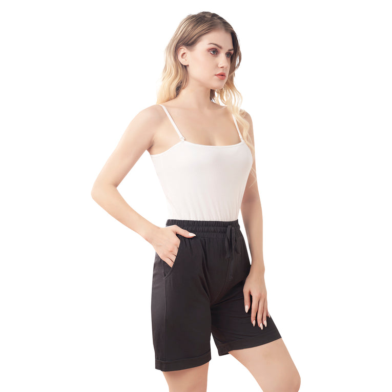 Bluenixie Grey Color Cotton Lounge Shorts for Girl