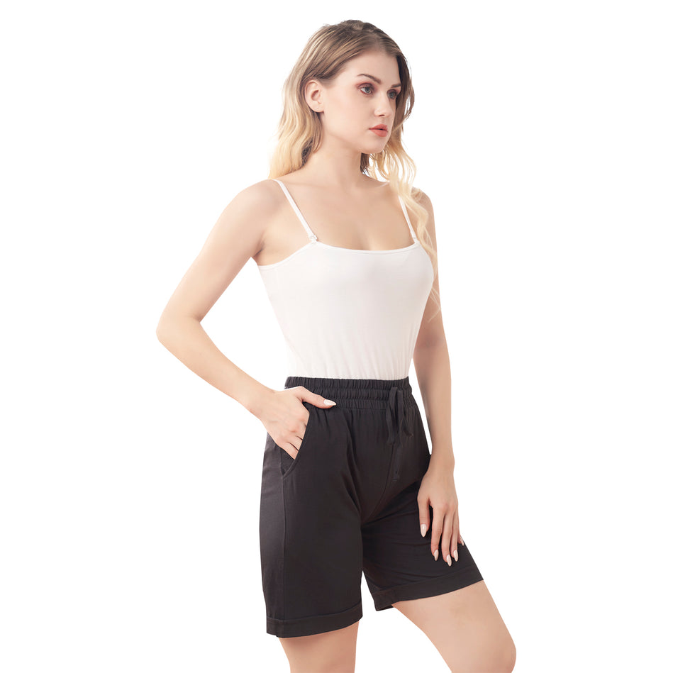 Bluenixie Grey Color Cotton Lounge Shorts for Girl