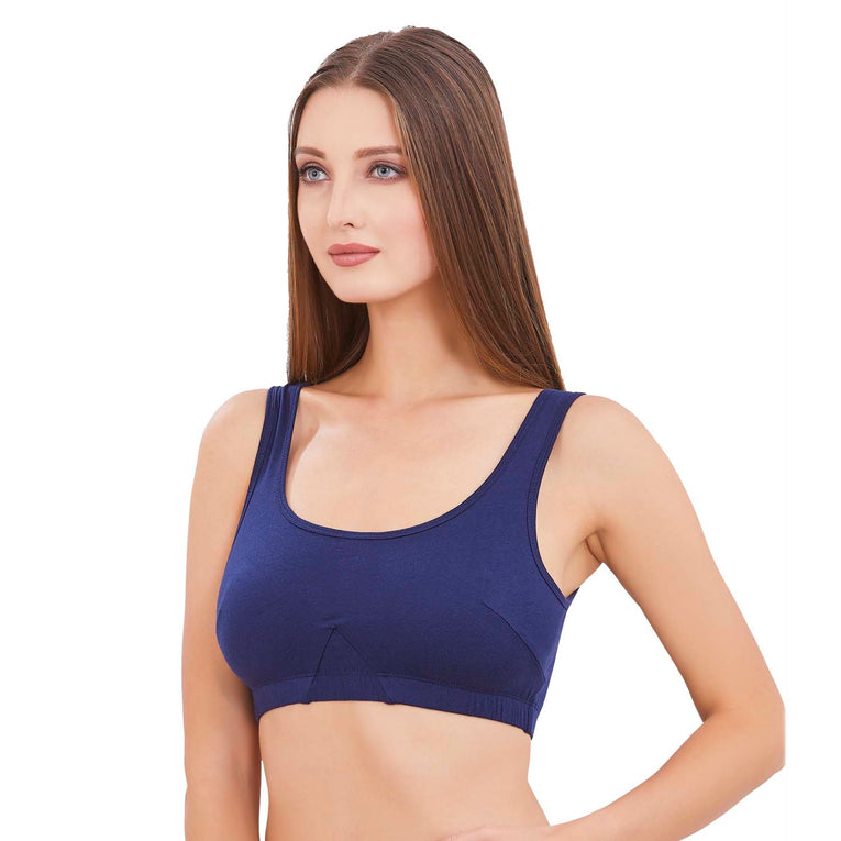 Bluenixie BN3014-Sproty Slip On Medium Impact Sports Bra# Lounge Bra