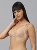 Bluenixie Skin color Butterfly Print net Full Coverage Bra