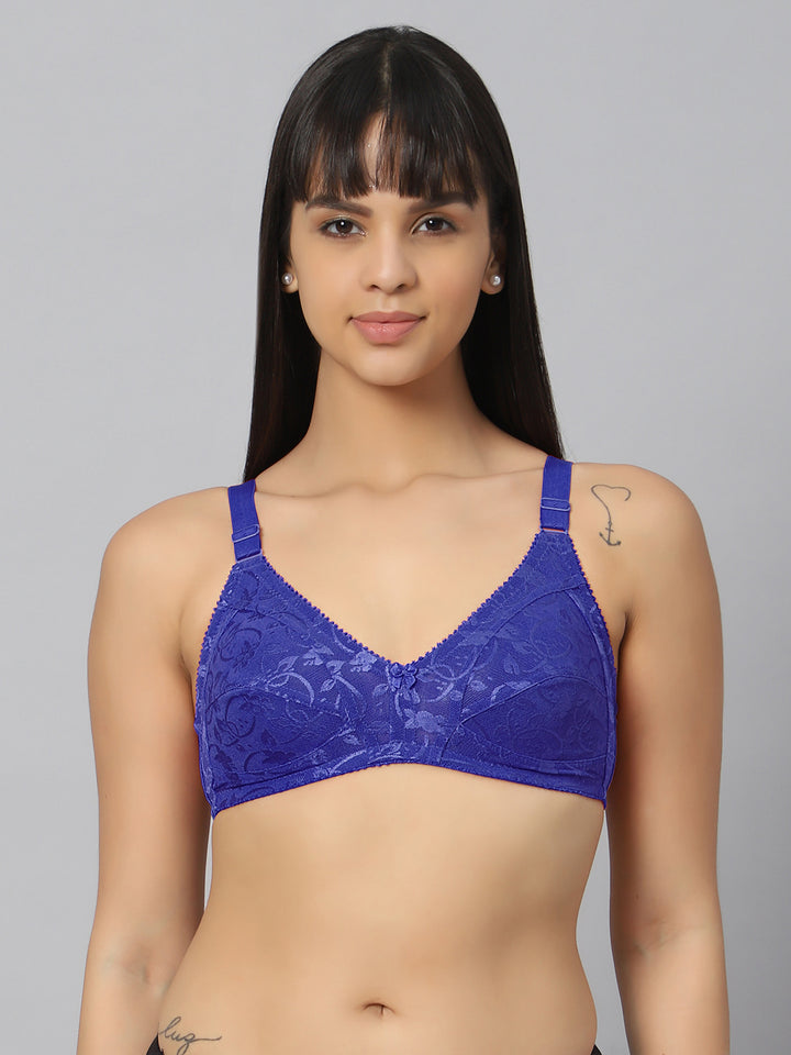 Bluenixie Blue color Butterfly Print net Full Coverage Bra