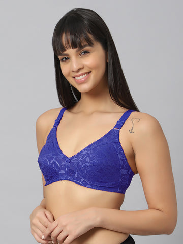 Bluenixie R. Blue color Butterfly print Luxuria Full Coverage Bra