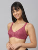 Bluenixie Salmon color Butterfly Print net Full Coverage Bra