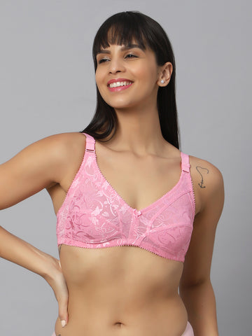Bluenixie Pink color Butterfly print Luxuria Full Coverage Bra