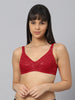 Bluenixie Red color Butterfly Print net Full Coverage Bra